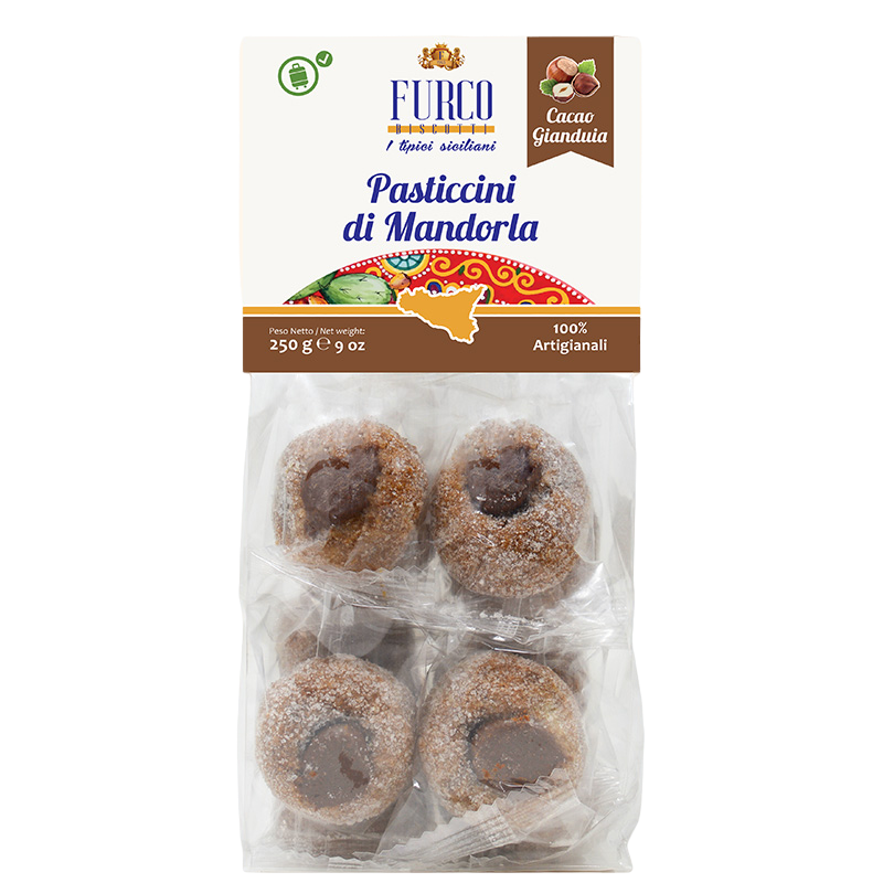 Pasticcini di Mandorla al Cacao  250 gr Furco Biscotti Sizilianisches Mandelgebäck Kakao-Geschmack