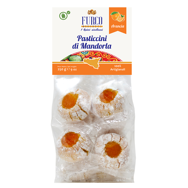 Pasticcini di Mandorla all'arancia Furco Biscotti 250 gr Sizilianisches Mandelgebäck mit Orange 250 gr