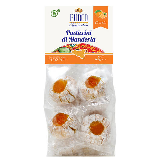 Pasticcini di Mandorla all'arancia Furco Biscotti 250 gr Sizilianisches Mandelgebäck mit Orange 250 gr