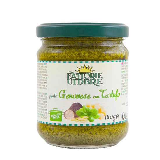 Pesto Genovese al Tartufo Fattorie Umbre 180 gr Grüne Basilikum Pesto mit Trüffel