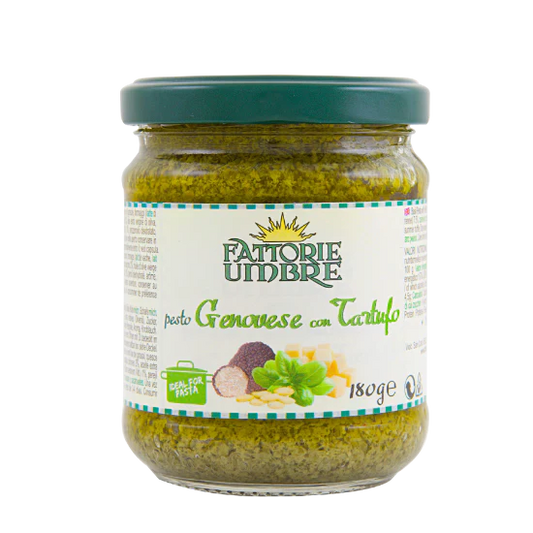 Pesto Genovese al Tartufo Fattorie Umbre 180 gr Grüne Basilikum Pesto mit Trüffel