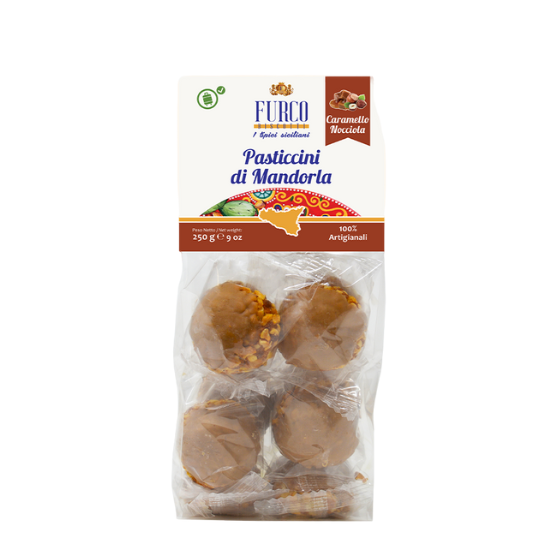 Pasticcini di Mandorla con Caramello e Nocciola 250 gr Furco Biscotti Sizilianisches Mandelgebäck mit gesalzenem Karamell