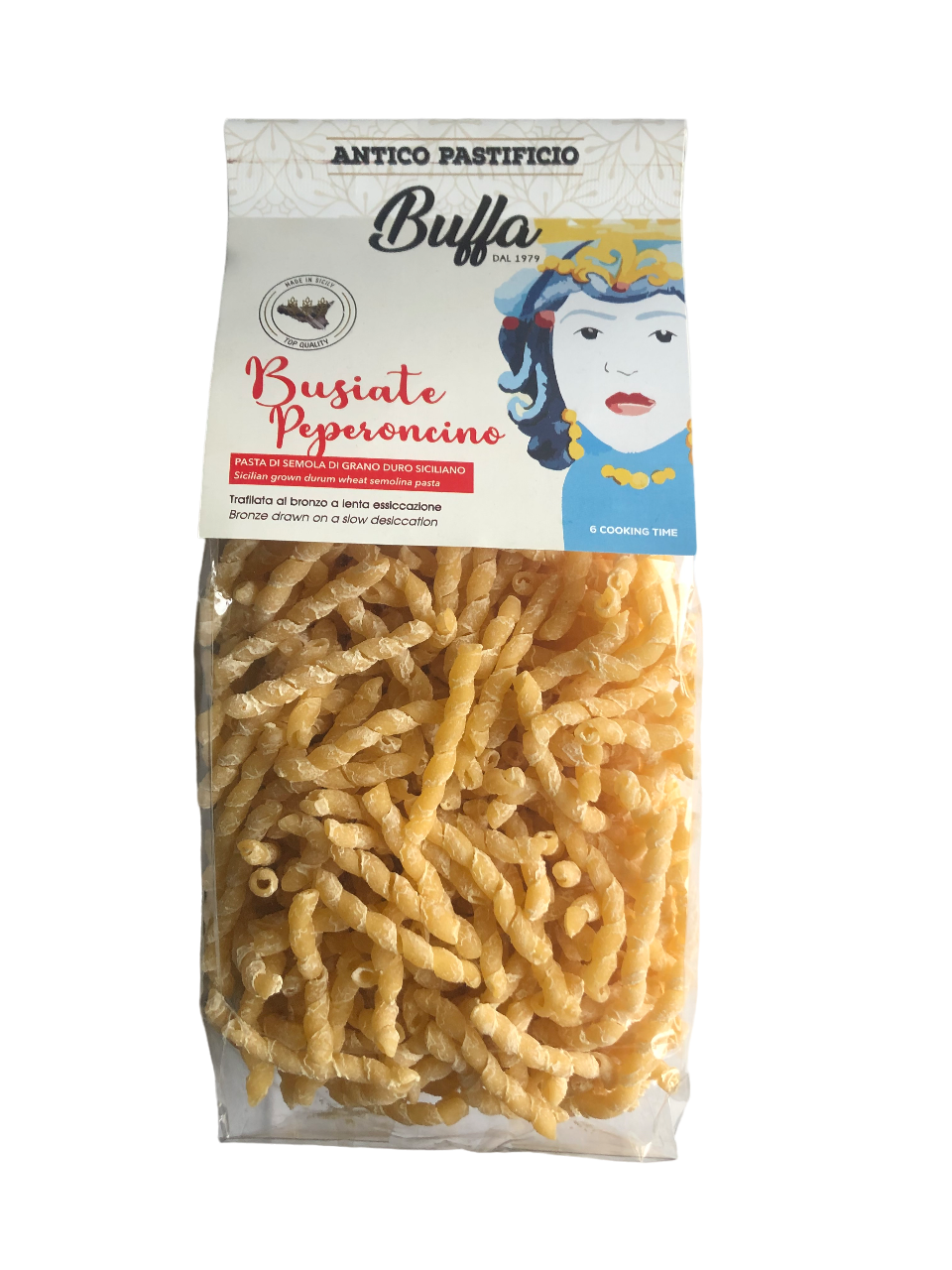 Busiate al Peperoncino 500 gr Antico Pastificio Buffa - Sicilian chilli pasta